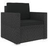 6x Garden Lounge Set with Cushions Poly Rattan Black Outdoor Sofa Sets vidaXL