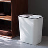 Twin Double Bin Recycling Waste Trash Can Dust Rubbish Separator with Press Lid
