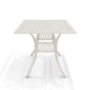 150cm Outdoor Cast Aluminum Table Patio Rectangle Dining Table w/ Umbrella Hole