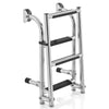 Folding 3 Step Boat Ladder Anti Slip Stainless Steel Swimming Pool Ladder