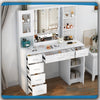 Large Dressing Table With Mirror LED Lights 7 Drawers Cabinet Vanity Makeup Desk