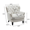 Upholstered Linen Armchair Stud Button Back Fireside Chair Lounge Sofa Wood Legs