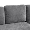 Grey L-Shaped Sofa w/3 Seater & Mobile Foot Stool, Modern Corner Sectional Couch