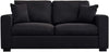 Panana 3 2 Seater Grey Black Linen Fabric Suite Sofa Couch, Free Throw Pillows