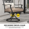 2 PCS Patio Swivel Chairs Outdoor Bistro Dining Chair Set with Soft Cushion