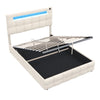 Upholstered Ottoman Storage Double 4ft6 Bed Frame with Button Tufted Headboard