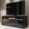 160cm TV Unit Cabinet | Sideboard Cupboard | Black High Gloss Doors | Modern