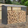 Garden Log Storage Shed GalvanisedSteel Outdoor Firewood Store Rack Fire Shelter