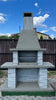 Light Grey Masonry BBQ Barbecue Garden Grill Wood and Charcoal Cooking Massive