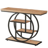 105cm Console Table Industrial 4-Tier Narrow Entryway Sofa Table for Living Room