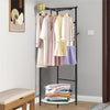 Strong Metal Coat Stand Corner Garment Rack Clothes Rail Wall Hanging Shelf Hook