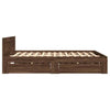 Bed Frame with Headboard Brown Oak 140x200 Engineered Wood P4L5