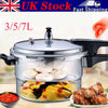 3/5/7L Aluminium Pressure Cooker Quick w/ Lid Latch Indicator Explosion-Proof UK