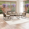 4 Seater Garden Corner Sofa Set Metal Furniture Outdoor Patio Table & Chair Kit