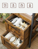 Rustic Bathroom Cabinet Storage Unit Slim Cupboard with Drawers And Open Shelf