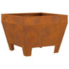 Square Fire Pit 50x50x30 cm Weathered Steel