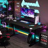 1.8m XXL Gaming Desk LED RGB Computer Table Elevated Monitor Stand Keyboard Tray