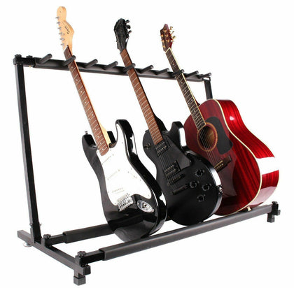 9-Way Multi Guitar Rack Stand Padded For Multiple Electric Acoustic Bass Holder