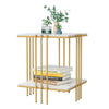 Luxury Marble Coffee Table Side Table Golden Pole Legs Support Desk Nightstand