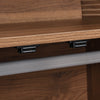 Modern Walnut Wardrobe 79x50x175cm: Fabric Doors, Storage Drawer, Wooden Legs