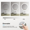 Bathroom Mirror Round LED Illuminated Lights with Demister Touch Switch Heilmetz