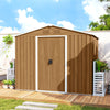 8 x 6ft Garden Storage Shed with Double Door Brown Wood Effect