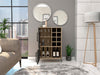 Cabinet Cupboard Sideboard Drinks Bar 2 Grey Oak Doors and 8 Bottle Wine Rack