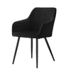 2 PCS Luxury Accent Dining Chairs Velvet Salon Lounge Armchair ( Bloor ) - Black