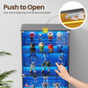 Display Cabinet with Glass Door, 4-Tier Curio Cabinet with 3 Color Lights Black