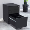 Office Mobile Filing Cabinet Metal Cupboard Drawer Unit on 5 Castors 3 Drawers