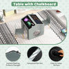 3 Pieces Kids Table and Chair Set Wooden Toddler Activity Art Table Drawing