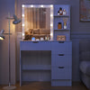 Vanity Set Desk with Dimmable LED Light Mirror,4 Drawers Dressing Table White