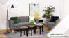 3 PCs Nesting Table Coffee Table Set MDF Steel Living Room Furniture Walnut