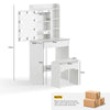 Modern Dressing Table Makeup Vanity White with Mirror LED Lights Drawers & Stool