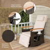 360° Swivel Garden Recliner Armchair Outdoor Rattan Reclining Lounge Chair