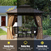 290 x 290 cm Hardtop Gazebo w/Aluminum Frame-Coffee