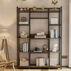 Bookshelf Living Room Bookcase 6-Tier Storage Shelf, Office, Study, Rustic Brown