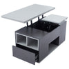 Lift Top Coffee Table with 2 Drawers, Shelf Storage Hydraulic Tea Table Desk