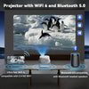 Projector with 360° Stand 18000 Lumens 4K 1080P FHD 5G WiFi BT Home Theater HDMI