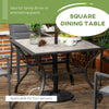 Square Garden Dining Table – Outdoor Patio Table w/ Parasol Hole & PC Top