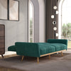 3 Seater Velvet Sectional Sofa Bed Striped Detail Click Clack Sleeper Sofa Bed