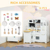 Kids Kitchen Playset, Toy Kitchen w/ Full Accessories - White