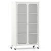 Metal Storage Cabinet File Cabinet with Lockable Wheels-White
