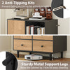 COSTWAY Buffet Sideboard Modern Storage Cabinet with 4 Drawers Black
