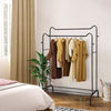 Black Metal Clothes Rail Rack Garment Stand Corner Open Wardrobe with Shelf