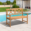 2-Seater Outdoor Wooden Garden Bench Wood Park Patio Seating Furniture Chair UK