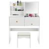 drawers Stool Mirror Vanity Desk Table Bedroom up Flip Dressing Set Makeup Felvj