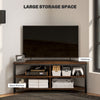 Corner TV Stand Cabinet, 50" TV Unit with Storage Shelves, Rustic Brown