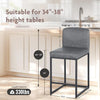 2Piece Bar Stools Counter Bar Stools with Back PU Leather Upholstered Bar Chair