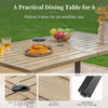 Dining Table Patio Table Garden Outdoor Patio Rectangular Table w/Umbrella Hole